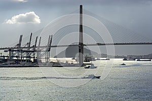 South Korea morning freshness of Pusan Busan in view of new bridge