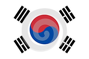 South Korea nation flag. Official colors. Correct proportion. Vector