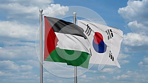 South Korea and Palestine two flags