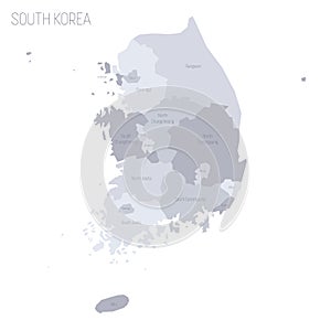 South Korea political map of administrative divisions