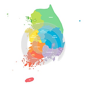 South Korea political map of administrative divisions