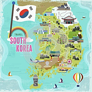 South Korea travel map