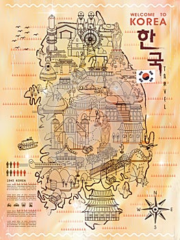 South Korea travel map