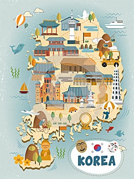 South Korea travel map