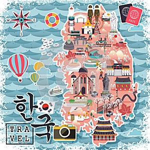 South Korea travel map