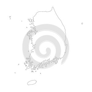 South Korea vector country map outline