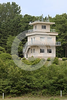 South Korean guard post at Panmunjom Joint Security Area at the military demarcation line between North and South Korea.