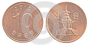 10 south korean won coin photo