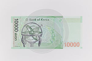 South Korean won currency in 10 000 won value, back side