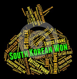 South Korean Won Shows Exchange Rate And Coinage