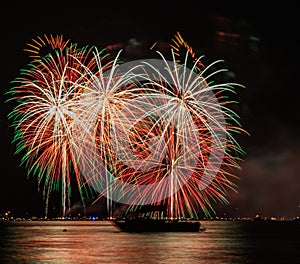 South lake tahoe fourth of july fireworks with boat