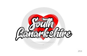 south lanarkshire city design typography with red heart icon log
