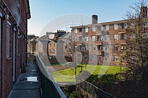 South London suburb poor neighborhood brick building apartments