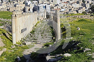 South main road in Jerash.