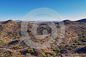 South Mountain Park and Preserve, Pima Canyon Hiking Trail, Phoenix, Southern Arizona desert.