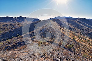 South Mountain Park and Preserve, Pima Canyon Hiking Trail, Phoenix, Southern Arizona desert.