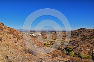 South Mountain Park and Preserve, Pima Canyon Hiking Trail, Phoenix, Southern Arizona desert.