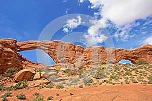 South and North Window Arch at Arches National Park in Utah, USA