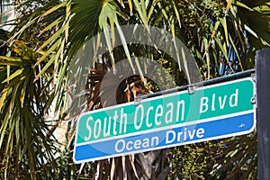 South Ocean Blvd sign Myrtle Beach