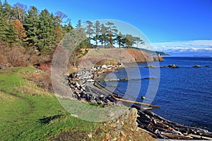 South Pender Island with Coast at Brooks Point, Southern Gulf Islands, British Columbia