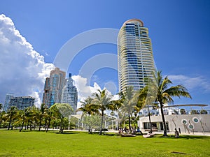 South Pointe Park, and luxury condos, in the South Beach neighborhood of Miami Beach, Florida