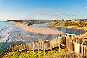 South Port beach stairs viewed towards Onkaparinga River