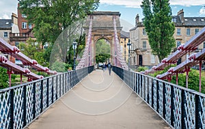 South Portland Street Suspension Bridge in Glasgow, Scotland.
