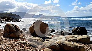 South Sardinia, rocks on the beach