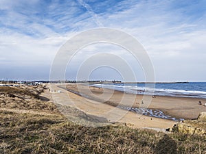 South Shields beach at South Tyneside, UK at low tide