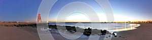 South Shields Little Haven Beach and lighthouse