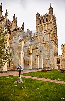 The south side of Exeter Cathedral. Exeter. Devon. England