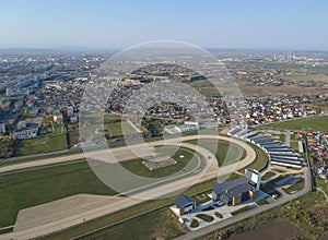 The south side of Ploiesti City, Romania near the horse track, aerial view