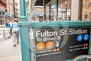 South Street Seaport Fulton Street Station Subway Entrance, New