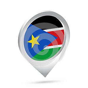 South Sudan flag 3d pin icon