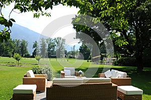 South Switzerland: The giant park of the luxury hotel Castello d photo