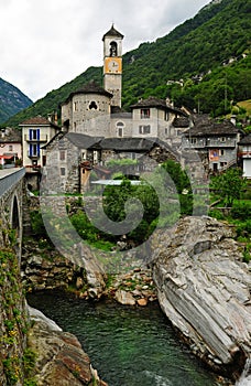 South Switzerland: Lavertezzo in the Verzasca Valley in in canton Ticino