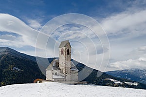 South Tyrol church in winter photo