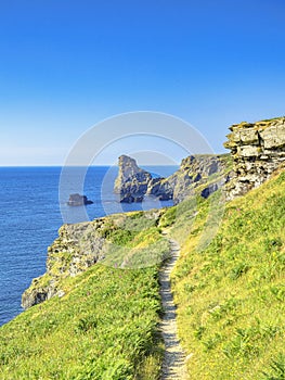 South West Coast Path Near Tintagel Cornwall UK