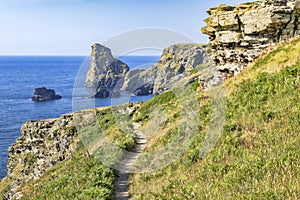 South West Coast Path near Tintagel, Cornwall, UK