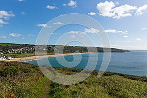 South West Coast Path Praa Sands Cornwall England UK photo