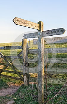 South west coast path signpost, Brownsham, Devon.