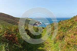 South west coast path towards Portheras Cove Cornwall located South West of St Ives between Pendeen and Morvah