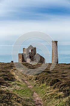 South West coast path, Wheal Coates Engine House, Cornwall