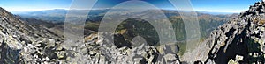 South and west panorama view from Krivan in Vysoke Tatry mountains