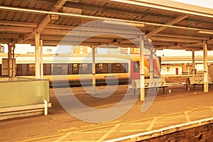 South West Train Standing At Clapham Junction Railway Station