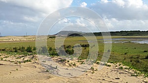 Southafrican countryside with a lake photo