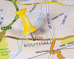 Southall on a UK Map