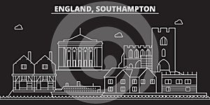 Southampton silhouette skyline. Great Britain - Southampton vector city, british linear architecture. Southampton travel