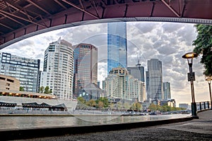 The southbank of the Melbourne CBD