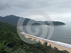 Southeast Asia Central Vietnam Danang to Hue Hai Van Pass Phu Tho Lang Co Beach Scenery Landscape photo
